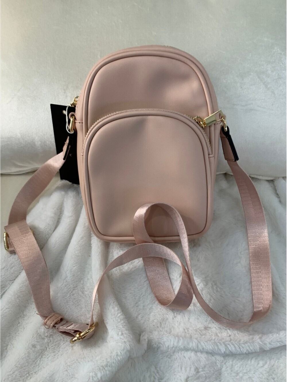 Compact Crossbody Bag with Front Pocket and Adjustable Strap